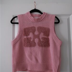 Ganni Pink Sleeveless Sweater